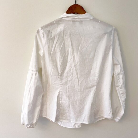 Sara Campbell White Neck-Tie Blouse, Size 10 - Picture 2 of 4